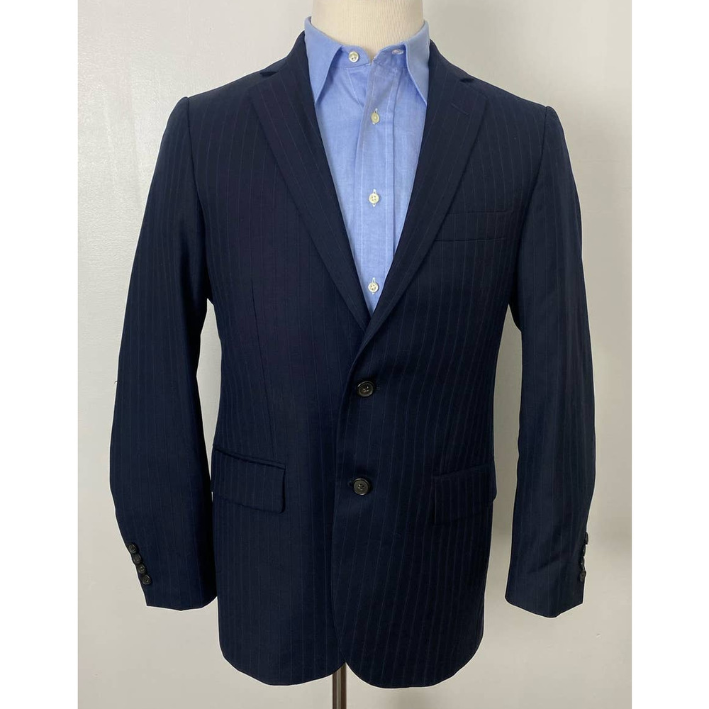 Brooks Brothers Fitzgerald Italy Saxxon wool pinstripe 2-button blazer, 38S